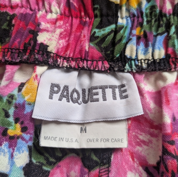 🍁Vintage High-Waisted Floral Shorts | Bold Colorful Garden Print Size M/L - Picture 3 of 4